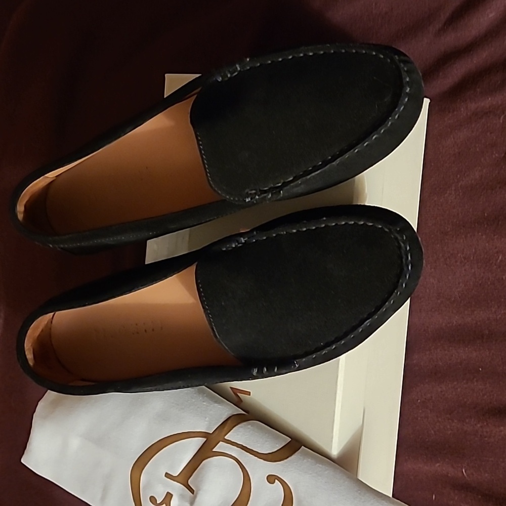 M Gemi Felize Drivers Black Suede Size 37